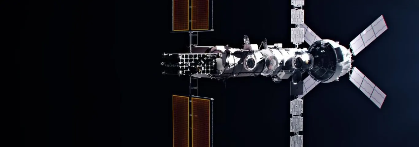 The Gateway space station will host the Orion spacecraft in a polar orbit around the moon, supporting scientific discovery on the lunar surface during the Artemis IV mission. (Illustration: JSC/NASA, Alberto Bertolin)