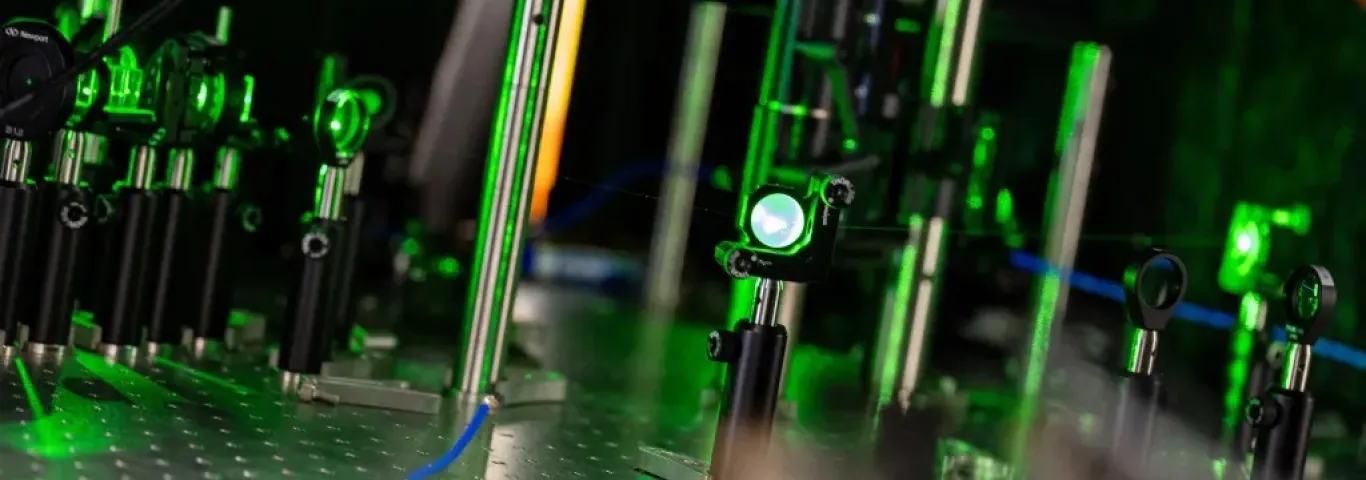 WashU's quantum diamond microscope features nanodiamonds modified by scientists to be extremely sensitive to outside forces. (Sean Garcia/WashU