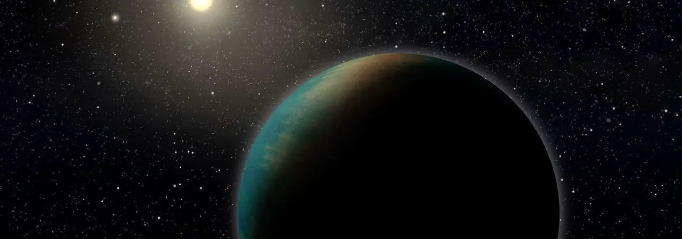 Artist's depiction of an exoplanet orbiting a distant star