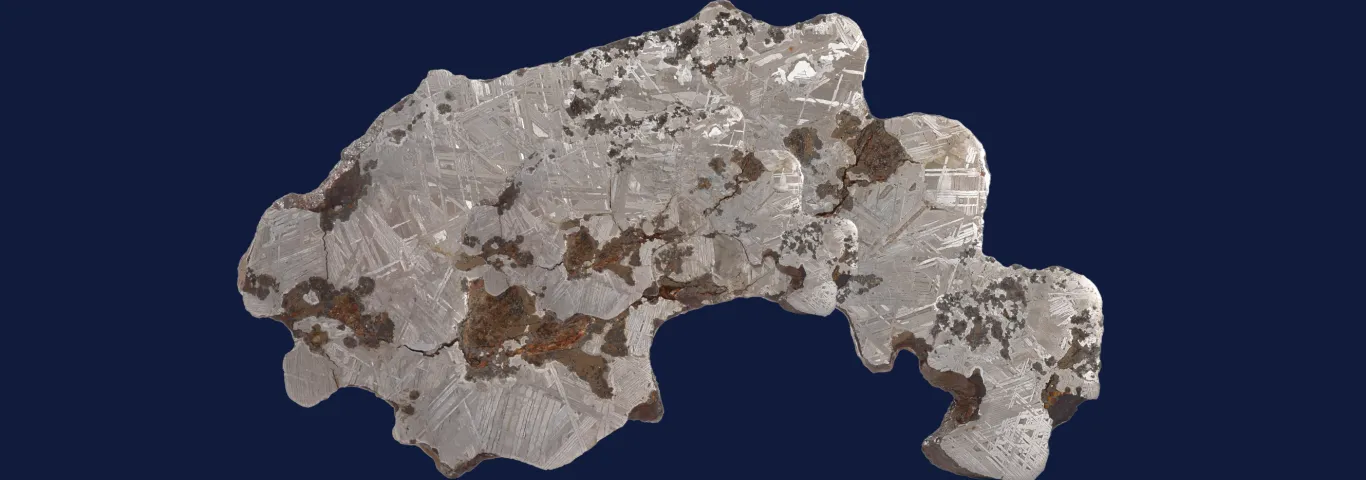 Meteorite Maltahoehe on navy background