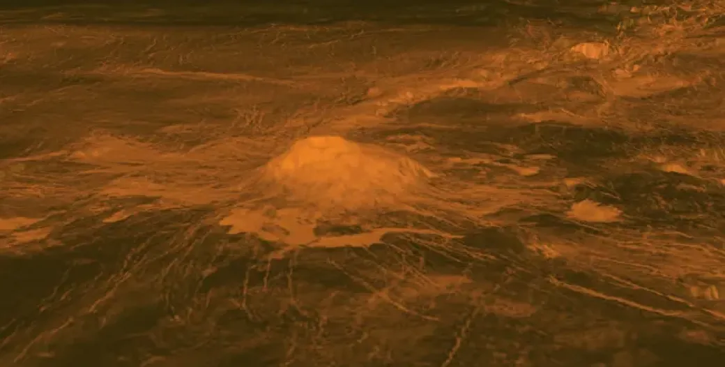 A volcano on the surface of Venus. (Image credit: NASA/JPL-Caltech)