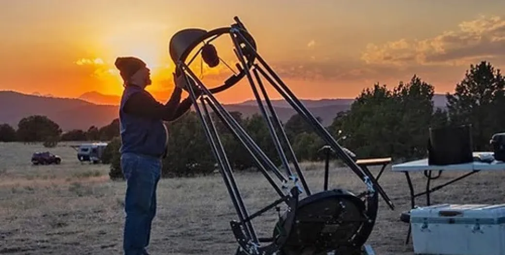 Bruce Bookout with his telescope in Colorado Springs, Colorado
