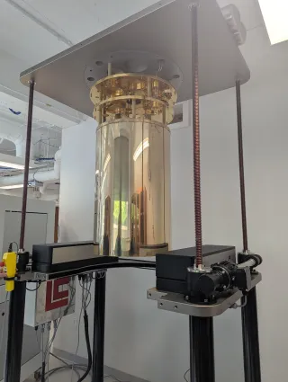 Dilution refrigerator in Ramanathan's lab