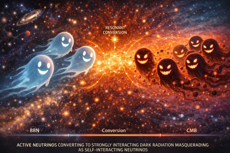 Active neutrinos converting to strongly interacting dark radiation masquerading as self-interacting neutrinos