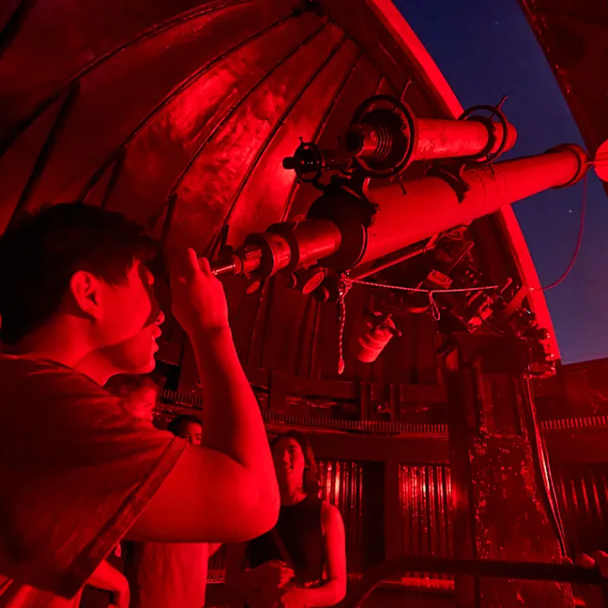 Viewing through the Crow Observatory telescope