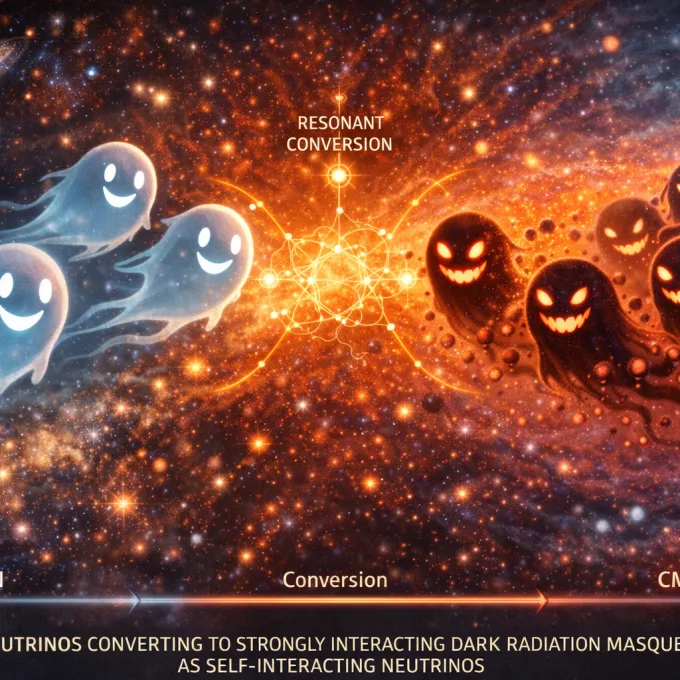 Active neutrinos converting to strongly interacting dark radiation masquerading as self-interacting neutrinos